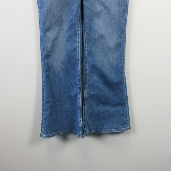 American Eagle Flare Overall Super Stretch Denim 12 Short Blue Casual Boot 746 - Picture 8 of 13